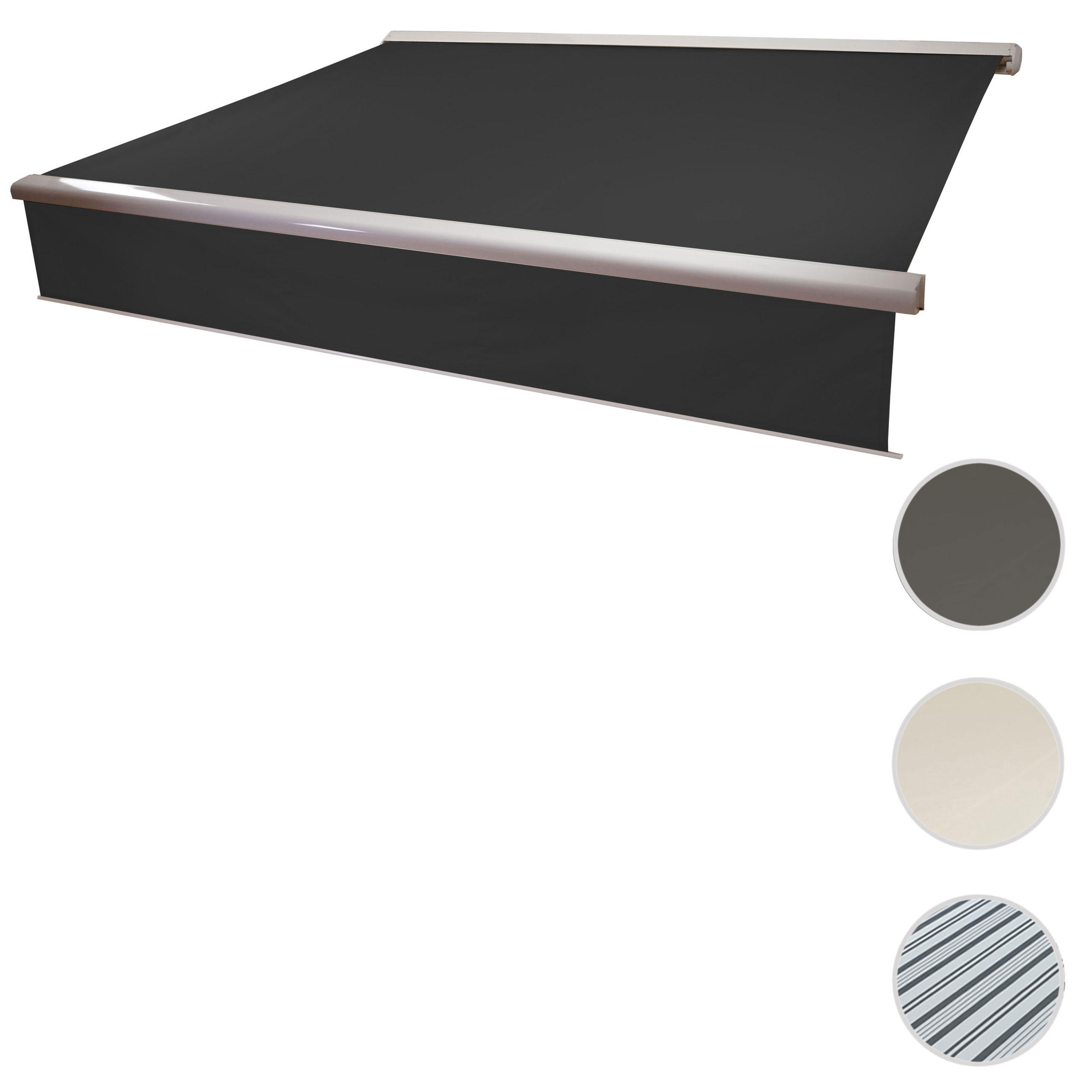 KASSETTEN-MARKISE VOLANT AUSFAHRBAR Anthrazit - Anthrazit, Textil (400/15/300cm) - MCW