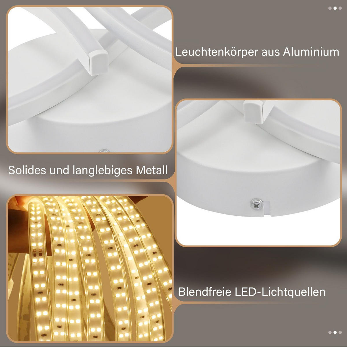 LED-DECKENLEUCHTE Malling 45/19/8 cm - Weiß, Metall (19/45/8cm) - Nettlife