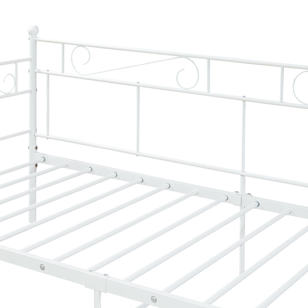 TAGESBETT Granada - Weiß, Metall (90/200cm) - [en.casa]