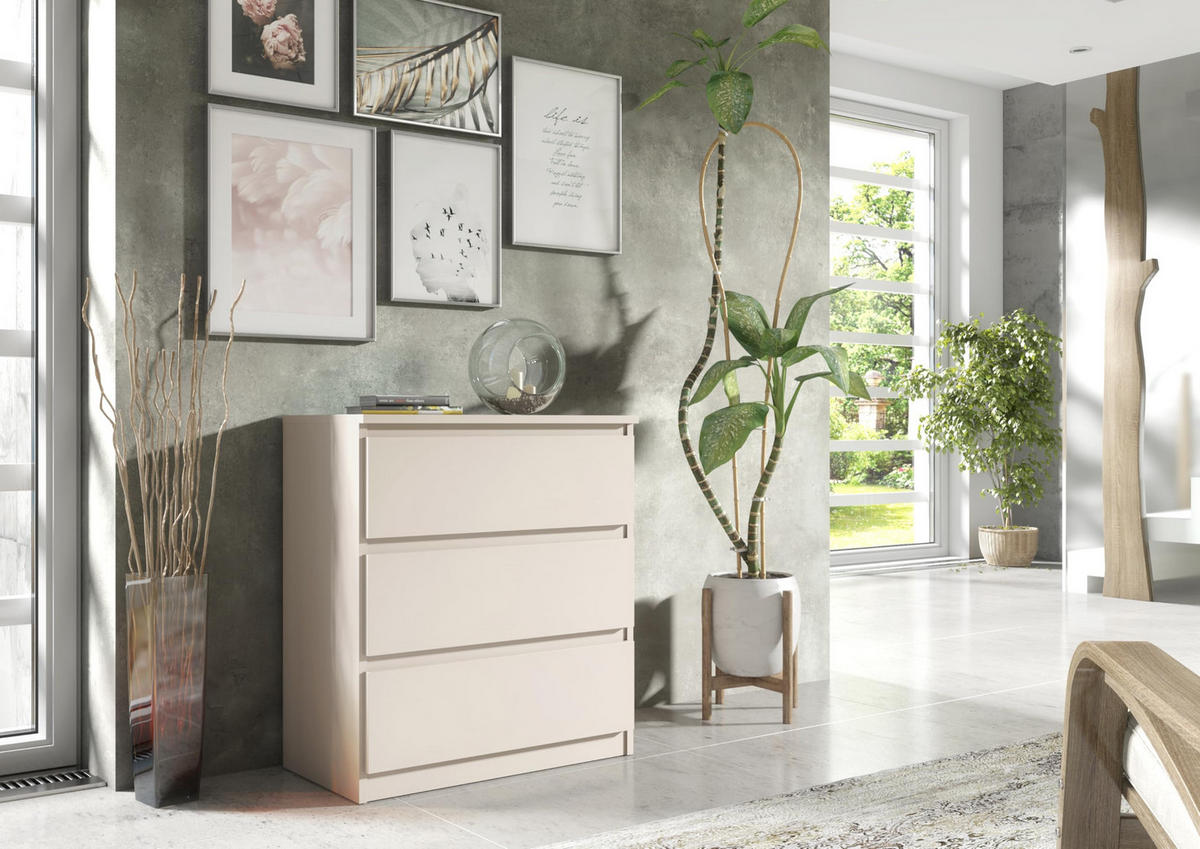 KOMMODE 70 Cashmere 70x39x78,5 cm - Kaschmir, Holzwerkstoff (70/78.5/39cm) - Mobelsta