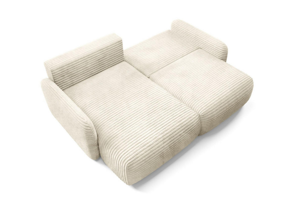 ECKSOFA Simone Mit Schlaffunktion - Creme, Holzwerkstoff/Textil (240/165cm) - Fun Möbel