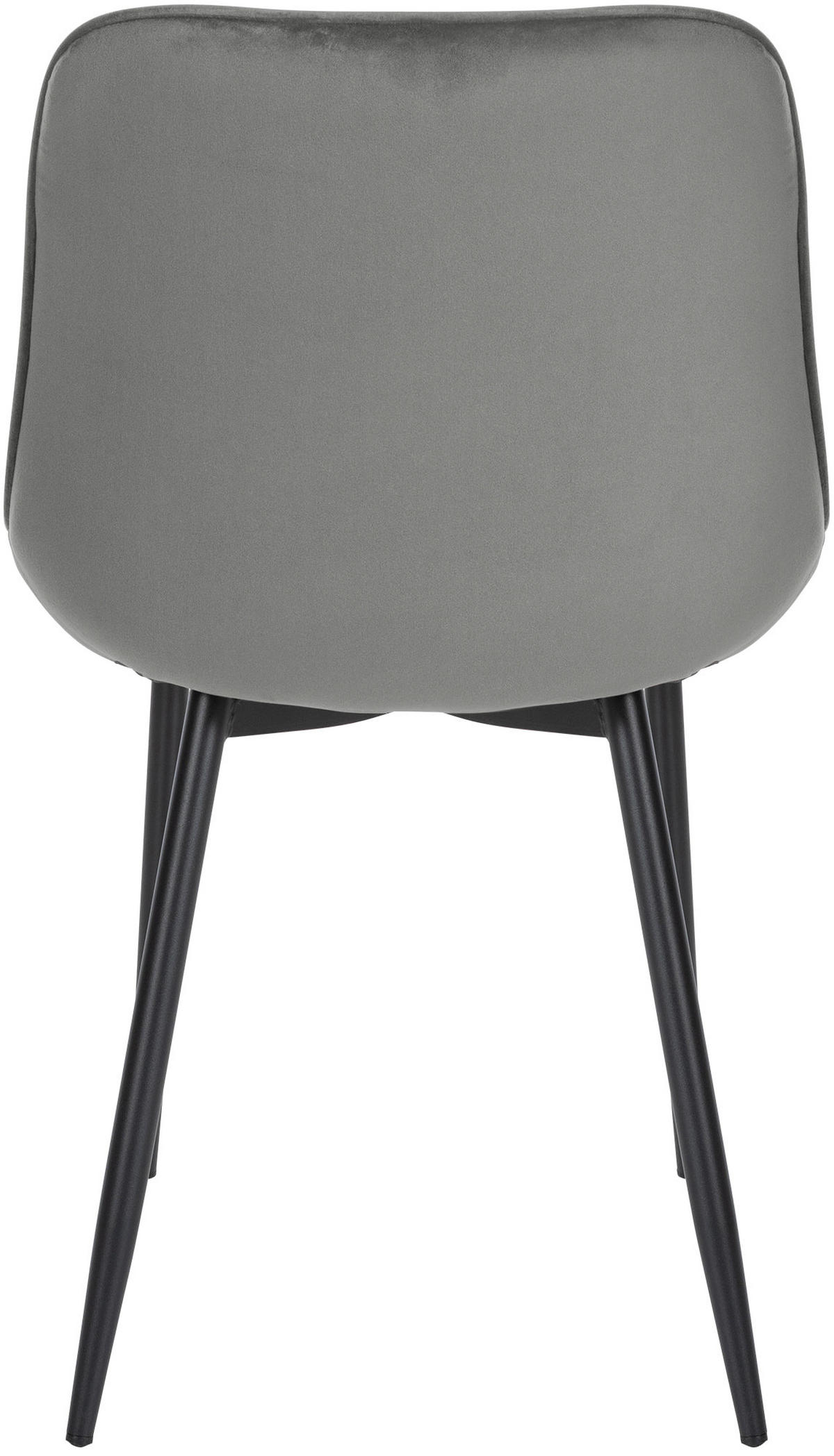 STUHL 4er Set Samt grau - Schwarz/Grau, Textil/Metall (53/82/60cm) - CLP