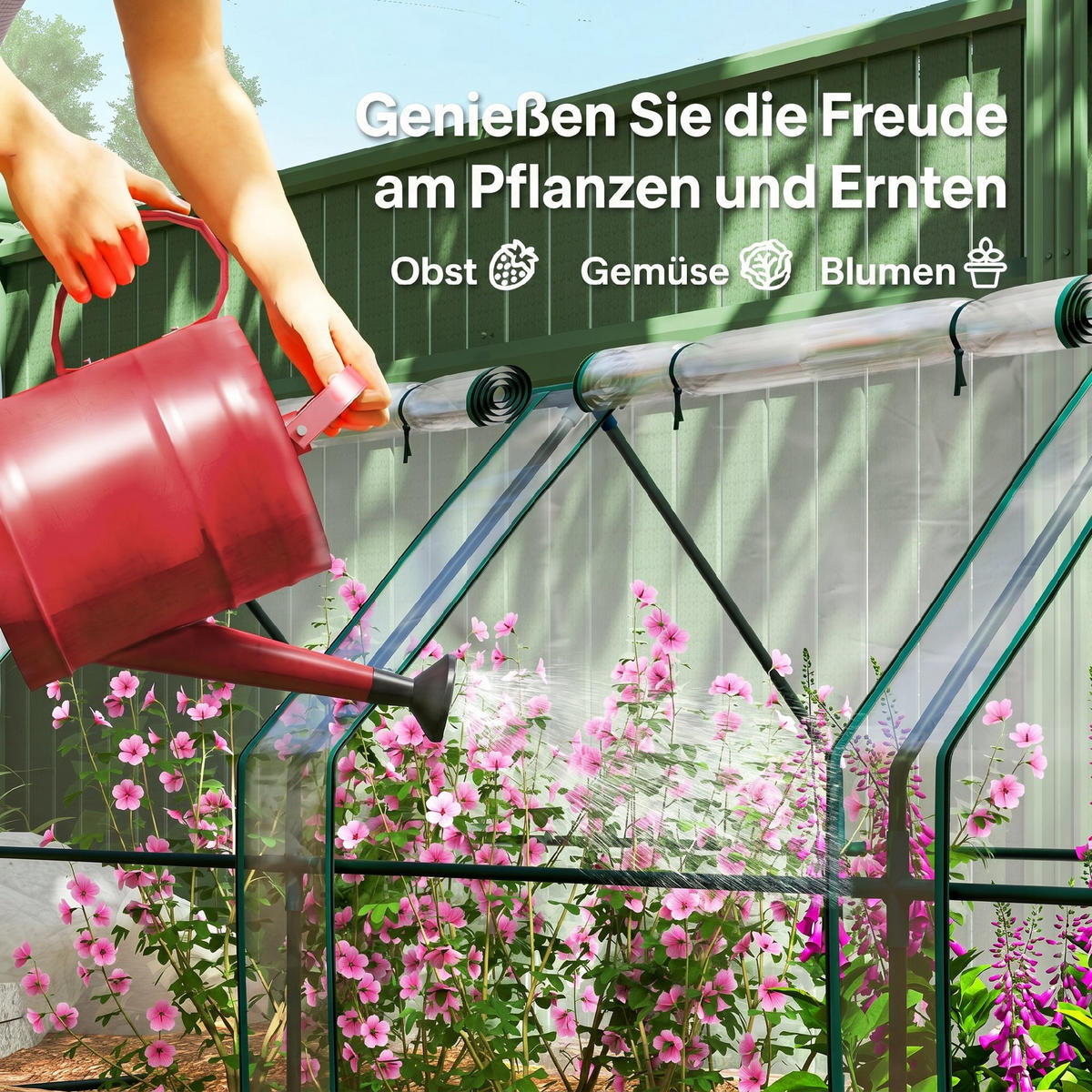 GEWÄCHSHAUS Stahl PVC Transparent - Transparent, Metall (90/90/360cm) - Outsunny