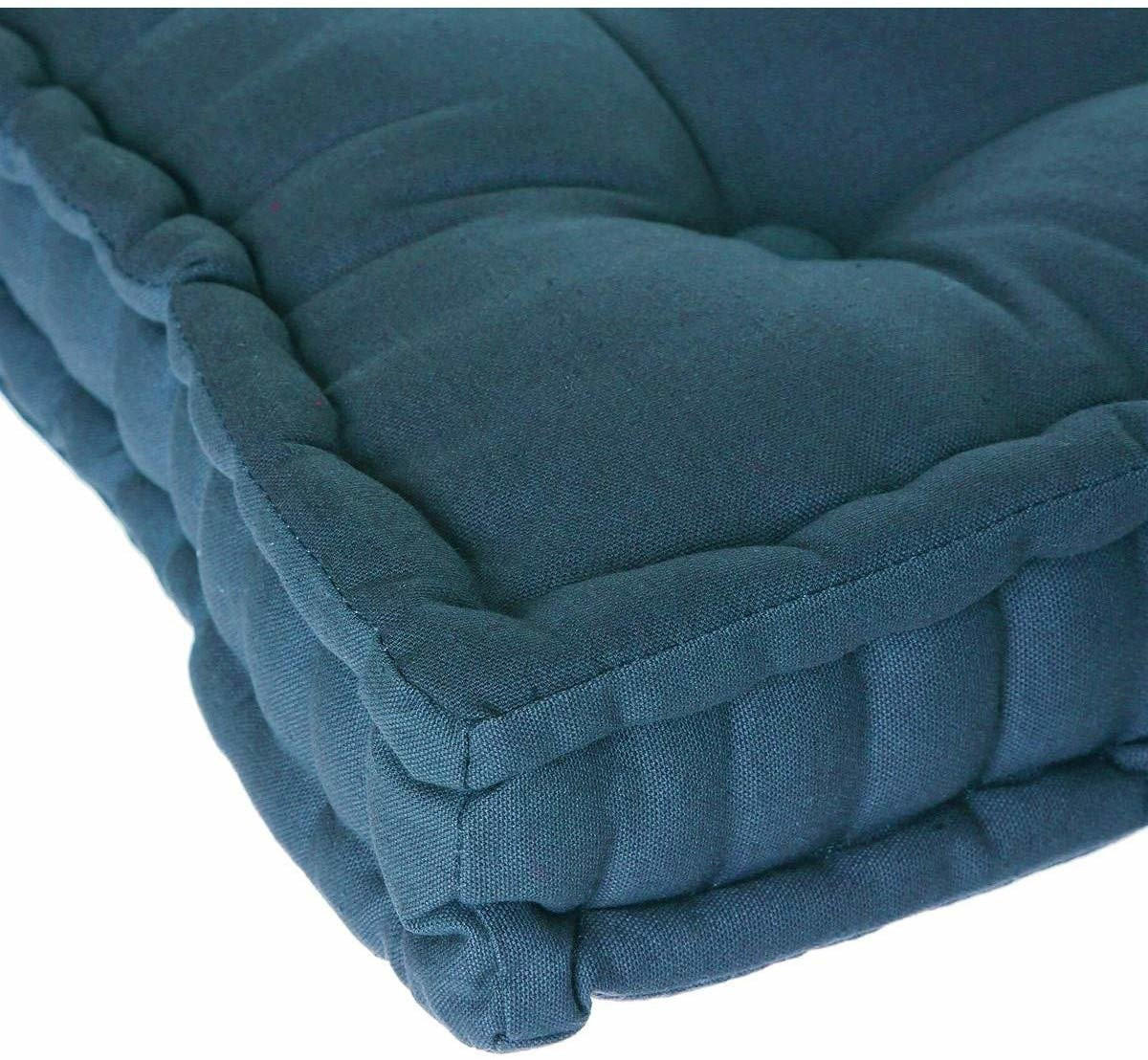 BODENSITZKISSEN marine 40/40/8 cm - Türkis, Naturmaterialien (40cm) - Atmosphera Createur d´interieur