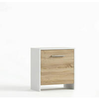 SCHUHSCHRANK Nico Eiche Sonoma / perlweiß 50 / 29 / 57cm - Weiß/Sonoma Eiche, Holzwerkstoff/Kunststoff (50/57/29cm) - Feldmann-Wohnen