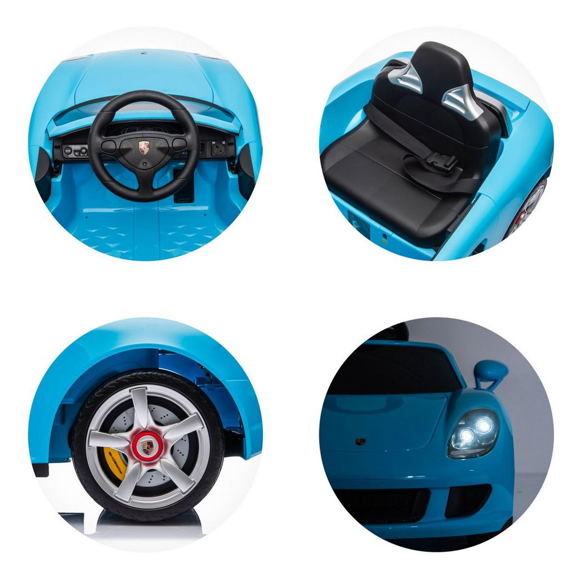 ELEKTROAUTO Porsche Carrera GT blau Fernbedienung Bluetooth 2 Motoren - Blau, Kunststoff (109/59/45cm) - Chipolino