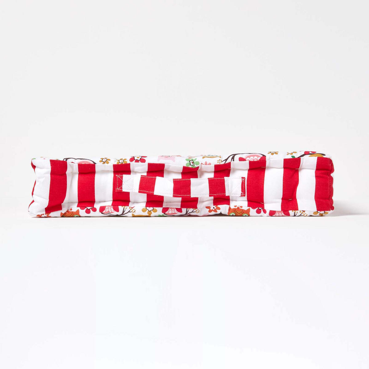SITZKISSEN Eulen rot 40/40/8 cm - Rot, Textil (40/40/8cm) - Homescapes