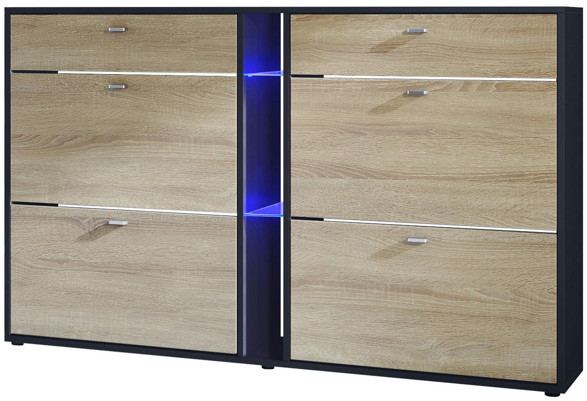 SCHUHSCHRANK Today Fronten in Eiche sägerau - Eiche San Remo, Holzwerkstoff (155.5/95/28cm) - Vladon