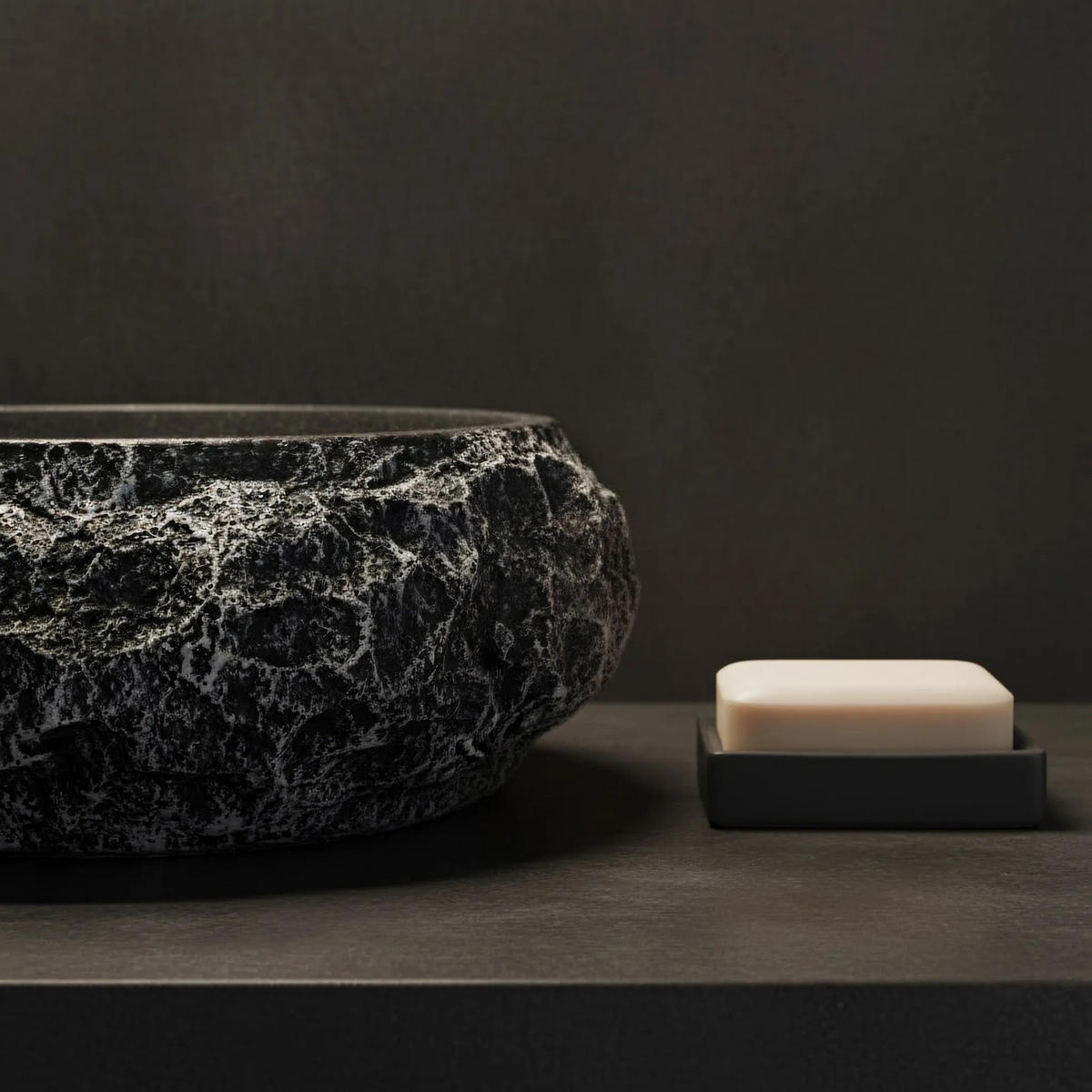 AUFSATZWASCHBECKEN Rea Mika Gabro Black - Schwarz, Kunststoff (38/15/50cm) - REA