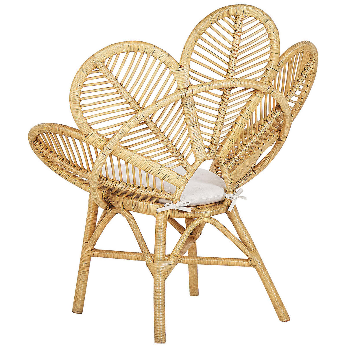 BALKONSET 2-Sitzer Rattan natürlich Auflagen beige Florentine/Limni - Beige/Naturfarben, Naturmaterialien - Beliani