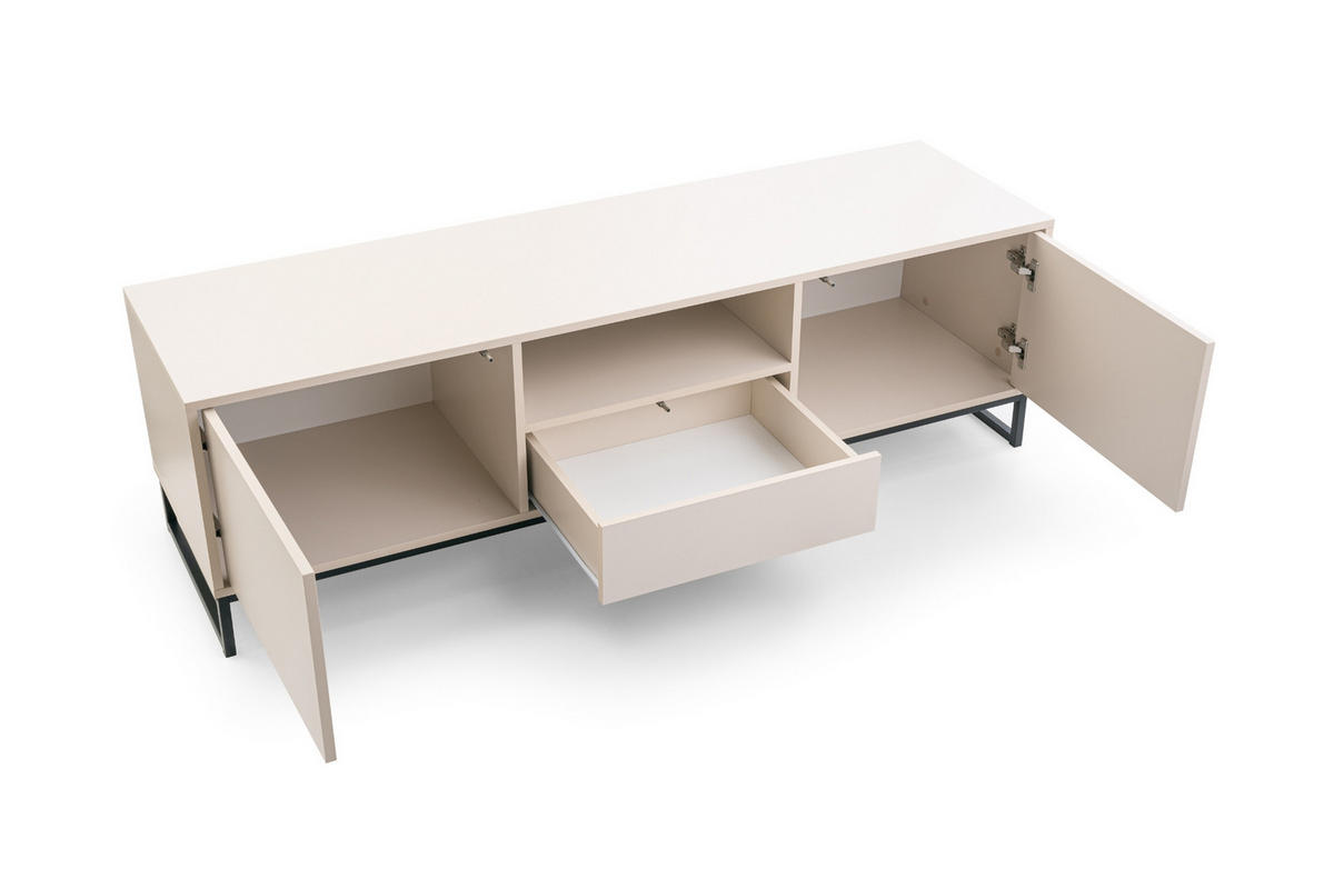 TV-LOWBOARD GENEVE 160/49/45 cm in Sandbeige - Beige, Holzwerkstoff (160/49/45cm) - Deine Möbel 24