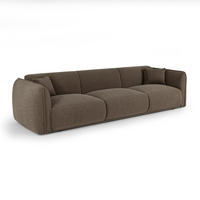 SOFA LUSH Kettgewebe mit weichem Griff Marron glacé 235cm - Hellbraun/Braun, Textil (235/72.5/90cm) - Premium Interiors