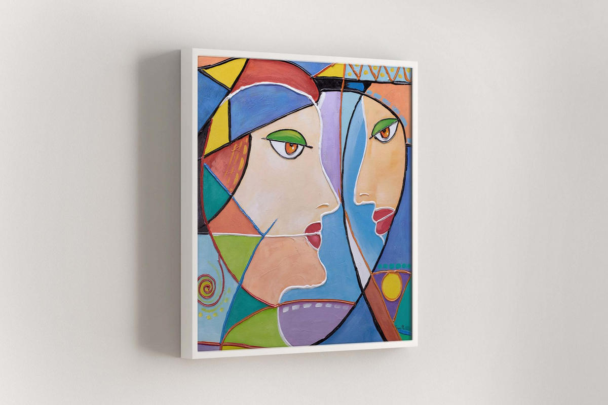 OLEJOMAĽBA 87/87 cm, Zvieratá - viacfarebná, drevo/textil (87/87cm) - KUNSTLOFT