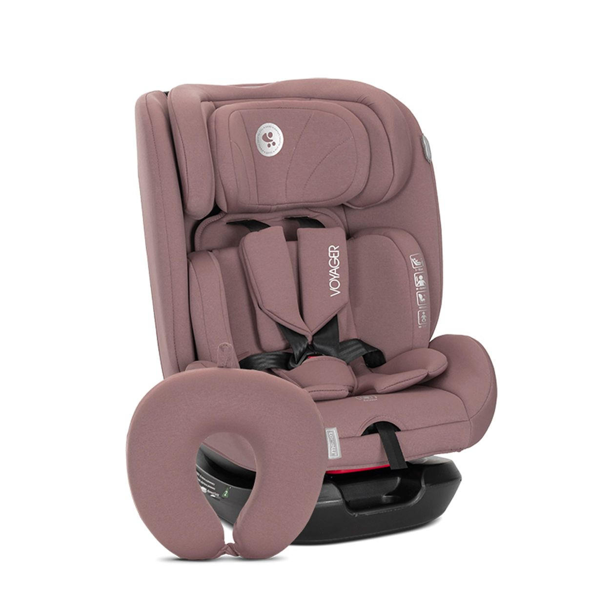 KINDERSITZ Voyager i-Size rosa (40-150 cm) Nackenkissen, Kopfstütze, Gurt - Rosa, Textil (43/75/46cm) - Lorelli