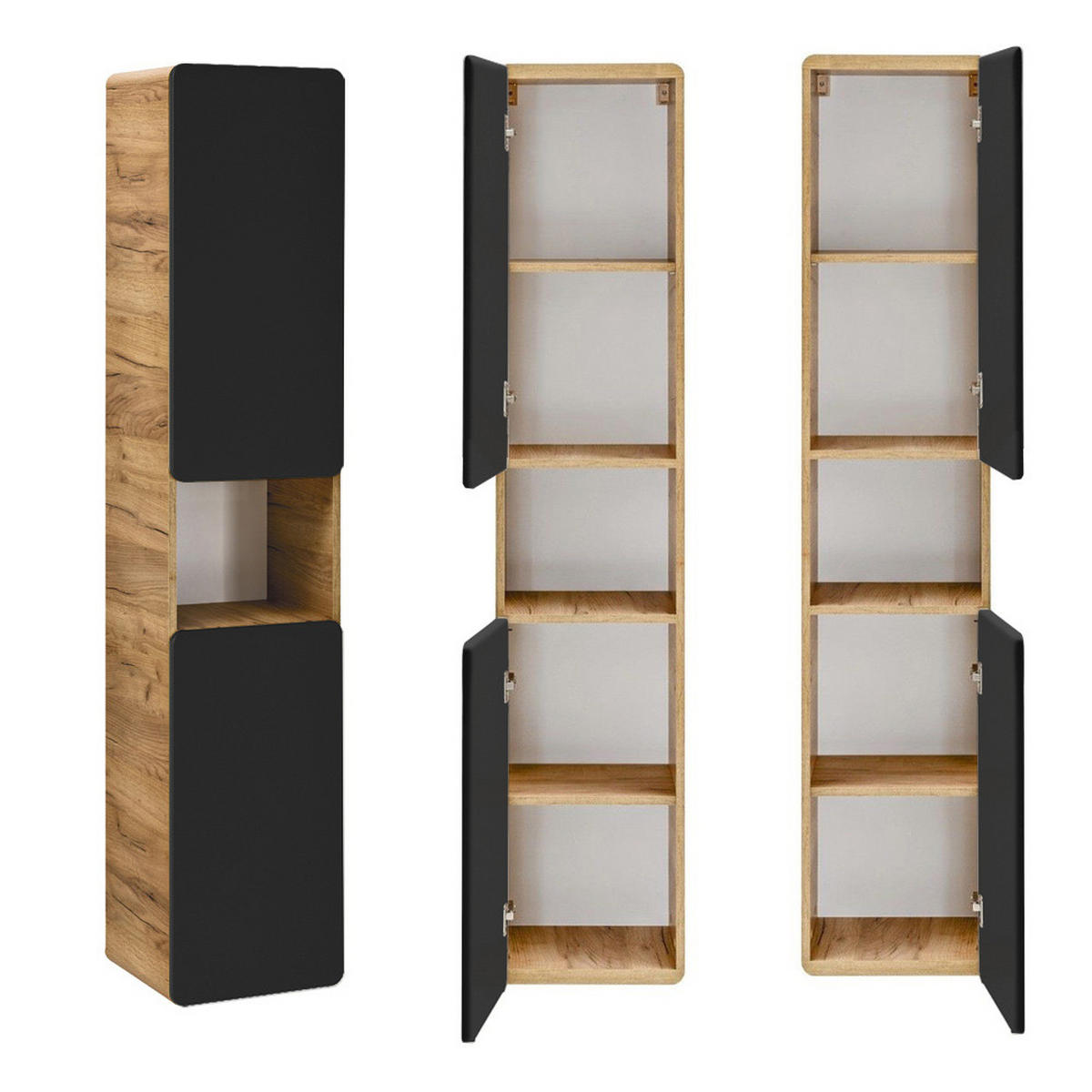 HOCHSCHRANK New-luton - Grau, Holzwerkstoff (35/170/32cm) - Lomado