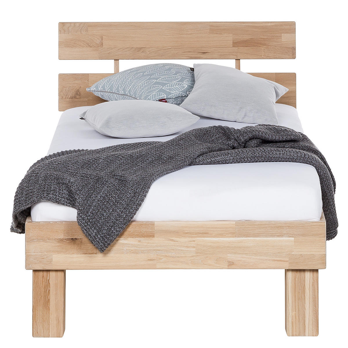 BETT - Massivholz - Eichefarben, Holz (100/200cm) - home24