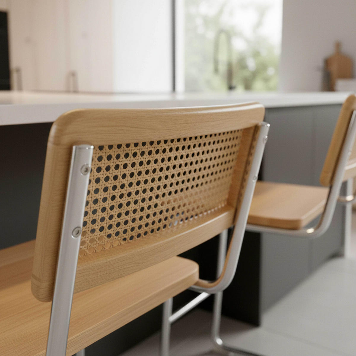 STUHL 2-tlg., Beige - Beige, Holz (45/96/55cm) - Oviala