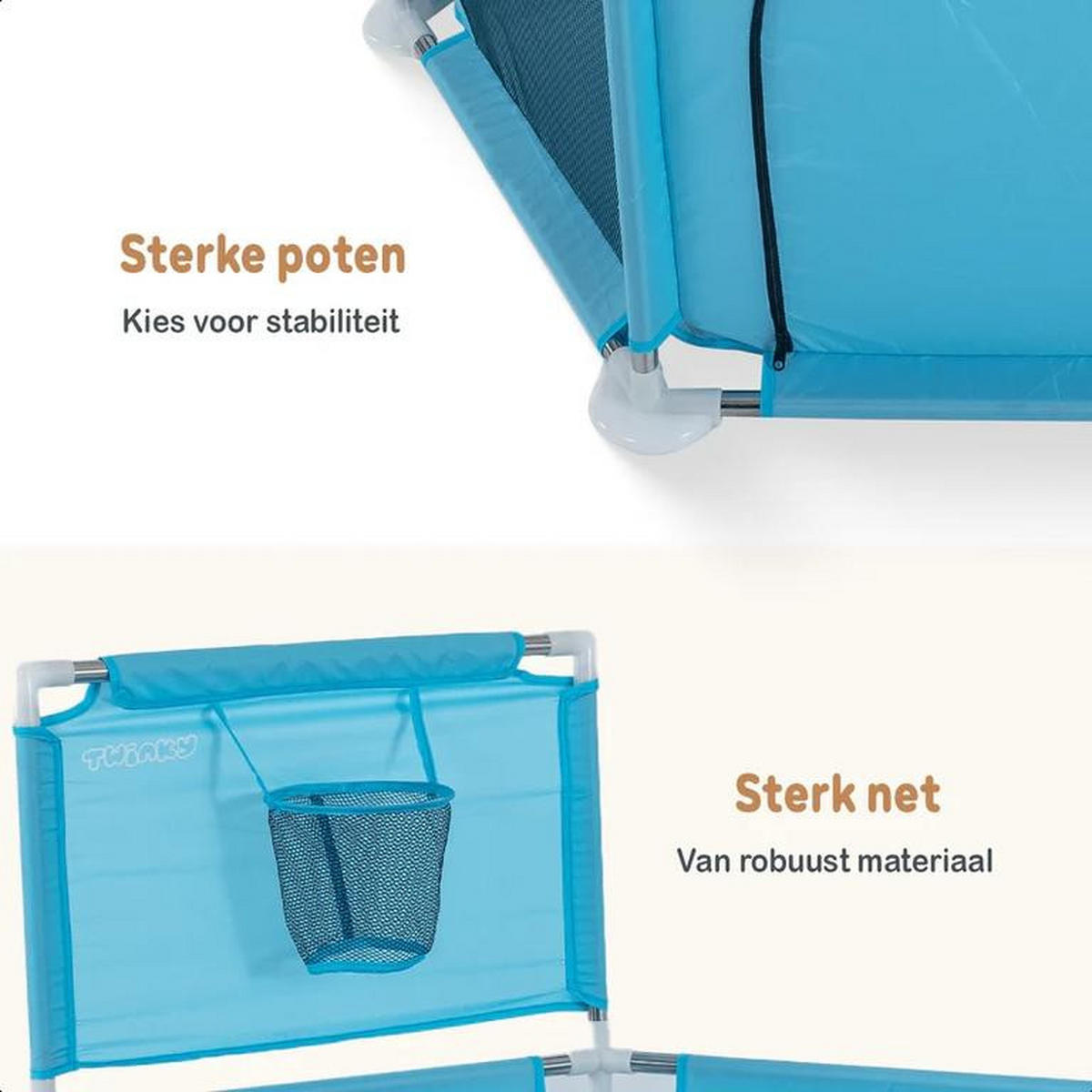 LAUFSTALL mit 50x Ozeanbällen Krabbellaufstall für Babys Blau - Blau, Kunststoff (130/130cm) - Twinky