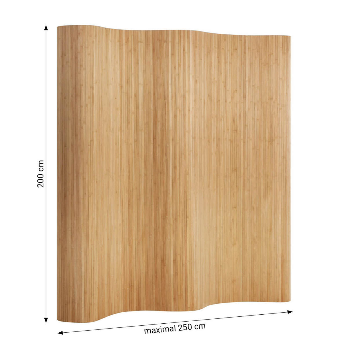 PARAVENT 250/200 cm Hellbraun Raumteiler Bambus - Hellbraun, Naturmaterialien (250/200/1cm) - Homestyle4u