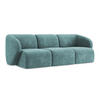 3-SITZER SOFA Chenille Stoff Blau - Blaugrau/Schwarz, Holzwerkstoff/Kunststoff (244/75/94cm) - LaMiaSofa