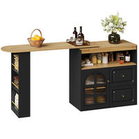 STEHTISCH drehbar ausziehbar 138-204 cm MDF Schwarz - Schwarz, Holz (39/104/138cm) - Beauniv