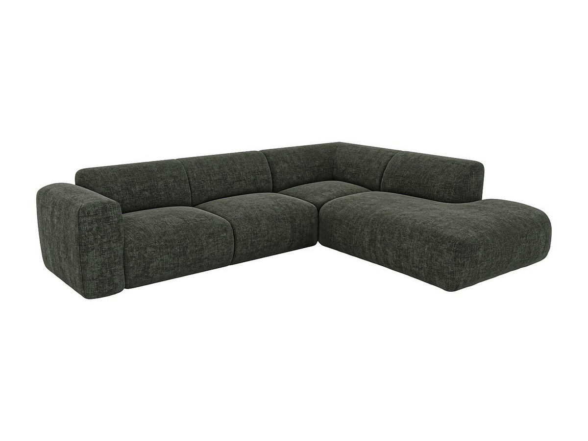 SOFA - 6 Personen - stoff - grün Pogni - Grün, Textil (269/73/221cm) - Vente-Unique