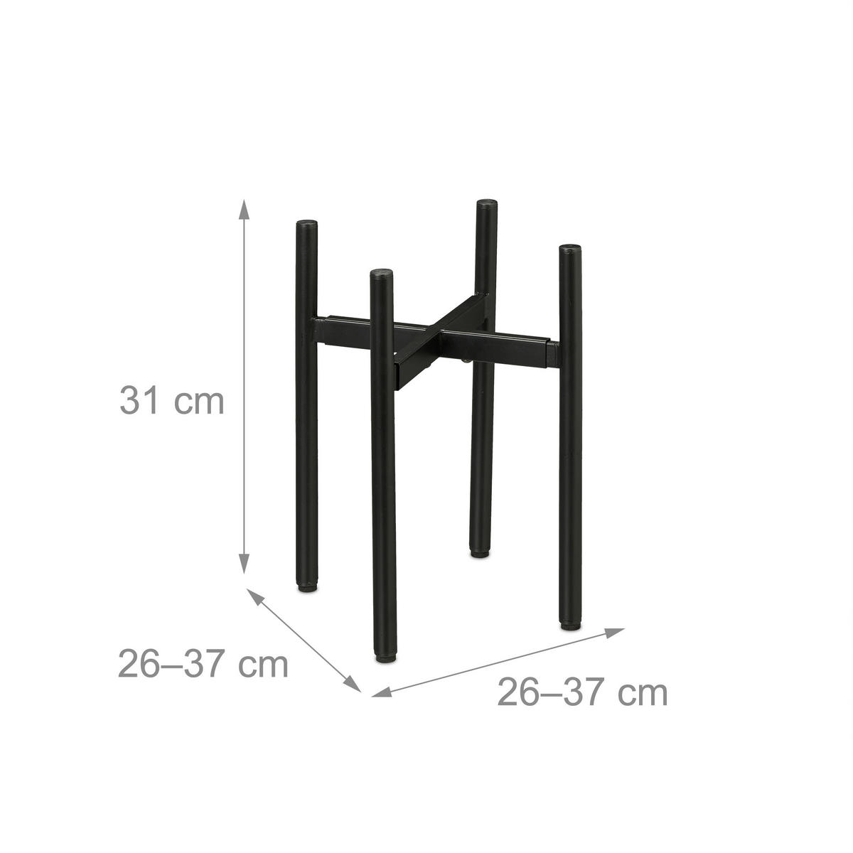 2XPFLANZENSTÄNDER - Schwarz, Metall (37/31/37cm) - Relaxdays