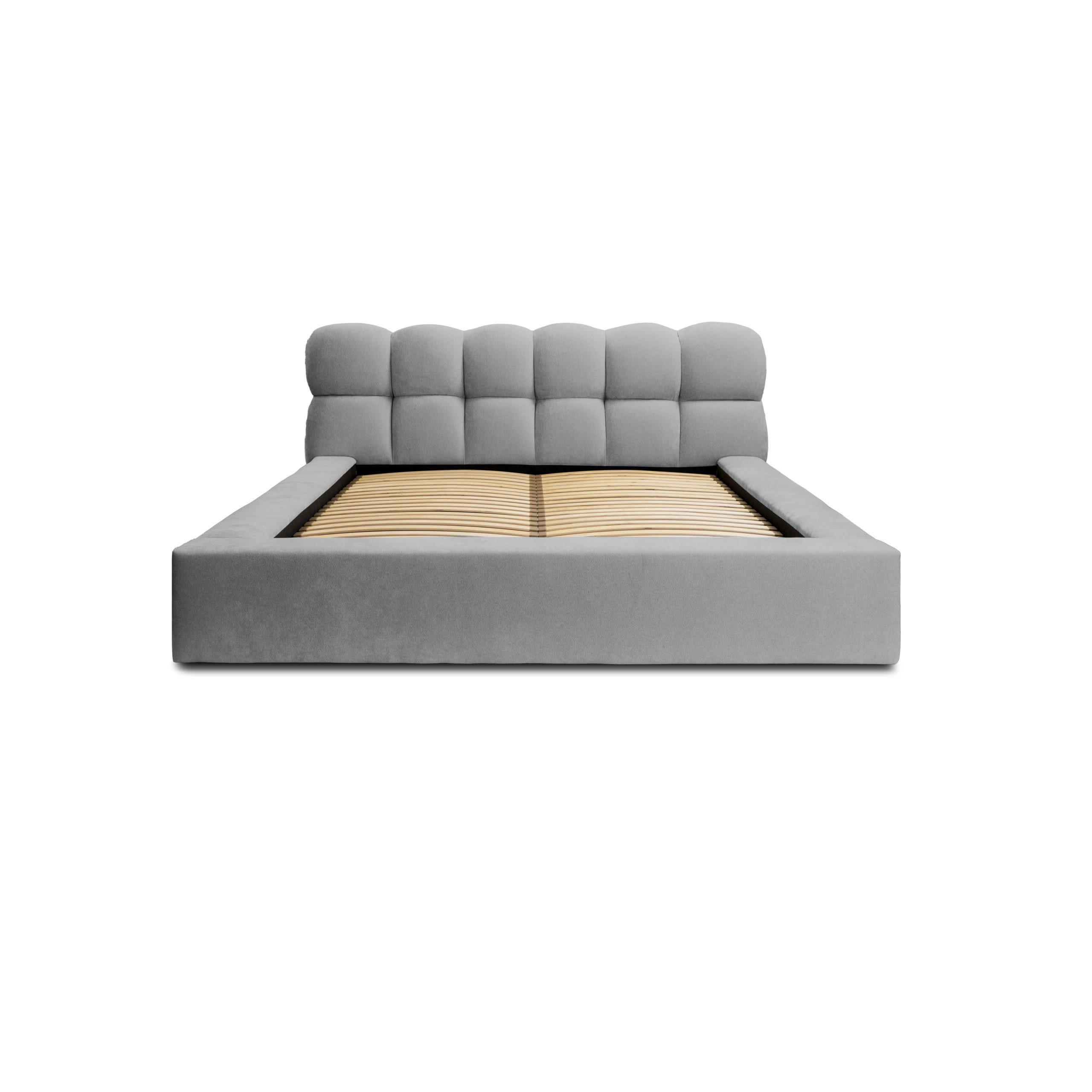 POLSTERBETT schenilen Struktur Paulon 160x200 cm, Grau - Grau, Textil (160/200cm) - Fedve