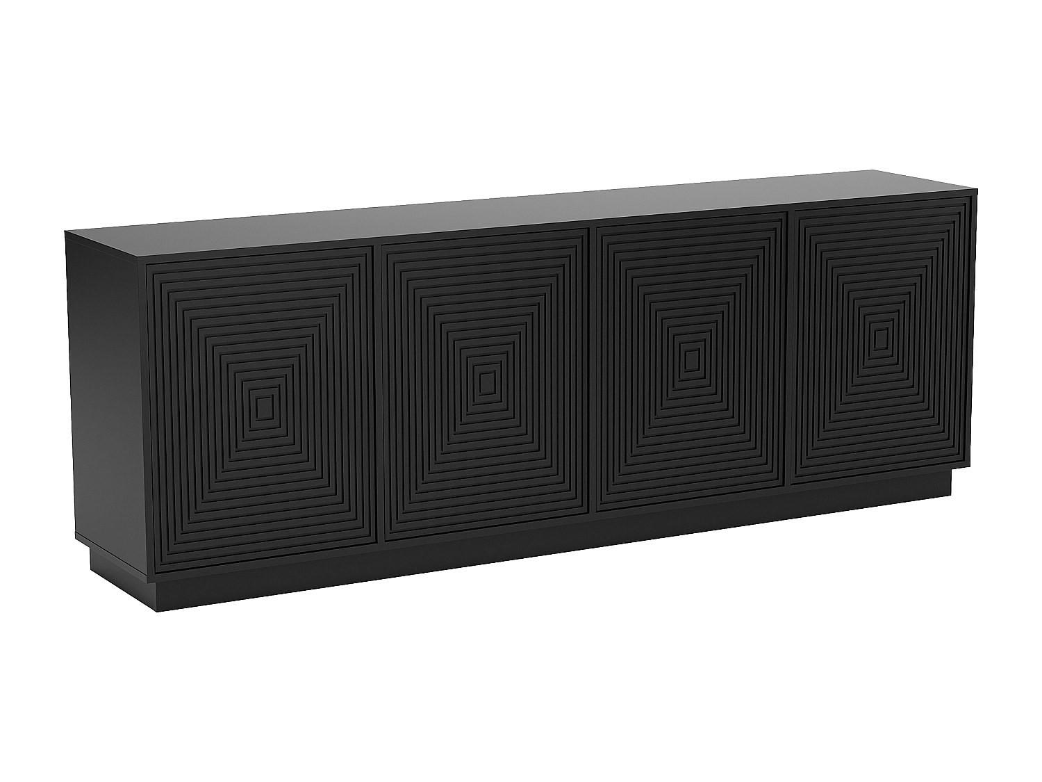 SIDEBOARD mit 4 Türen - MDF - Schwarz - MEZULIA - Schwarz, Holz (199.8/71/43cm) - Vente-Unique