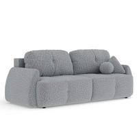 SCHLAFSOFA Loca Grau Plüschstoff - Schwarz/Grau, Holz/Holzwerkstoff (248/92/103cm) - Maison de Reve