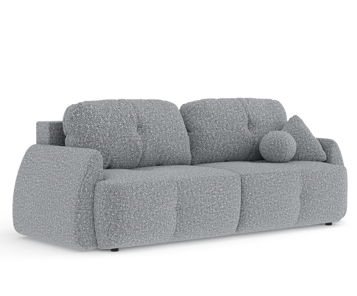 SCHLAFSOFA Loca Grau Plüschstoff - Schwarz/Grau, Holz/Holzwerkstoff (248/92/103cm) - Maison de Reve