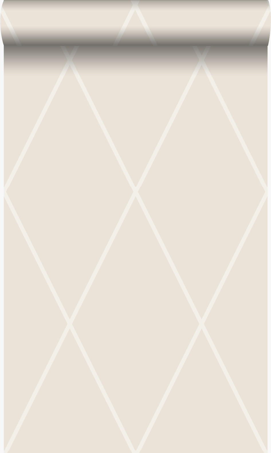 TAPETE Karomuster 53 cm x 10.05 m - Beige, Papier (53/1000cm) - Origin Wallcoverings