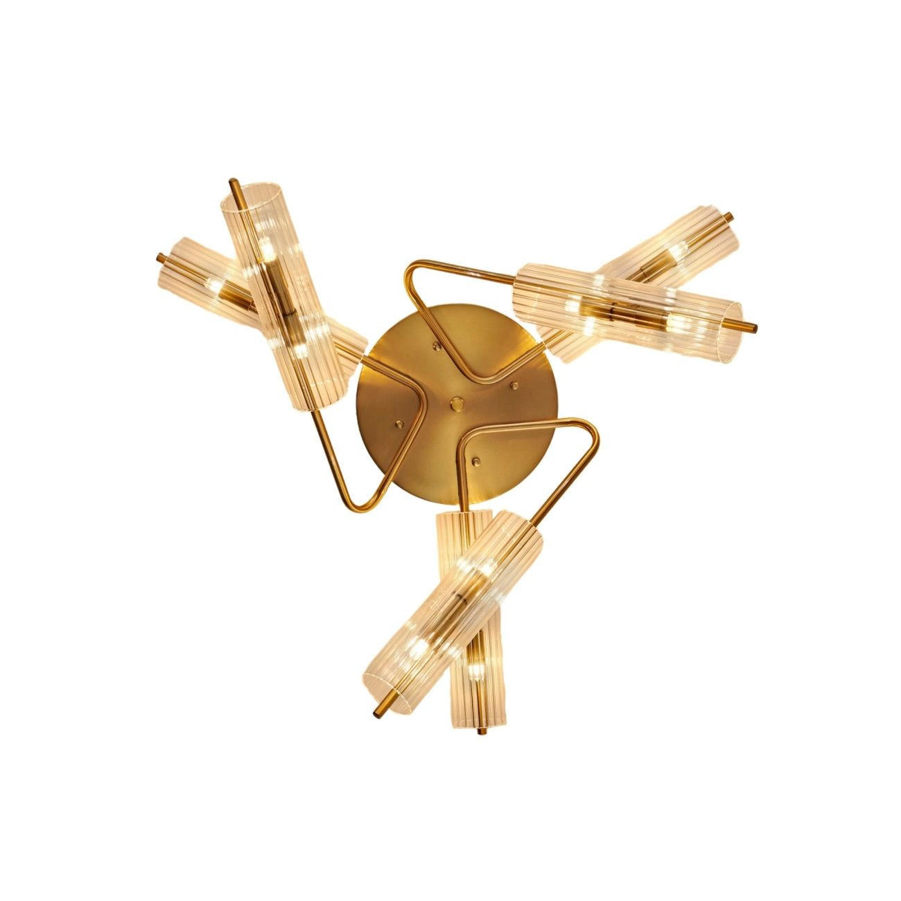 DECKENLEUCHTE Trento, Gold / Messing, 30cm - Goldfarben, Glas (30/80/30cm) - KOSILUM