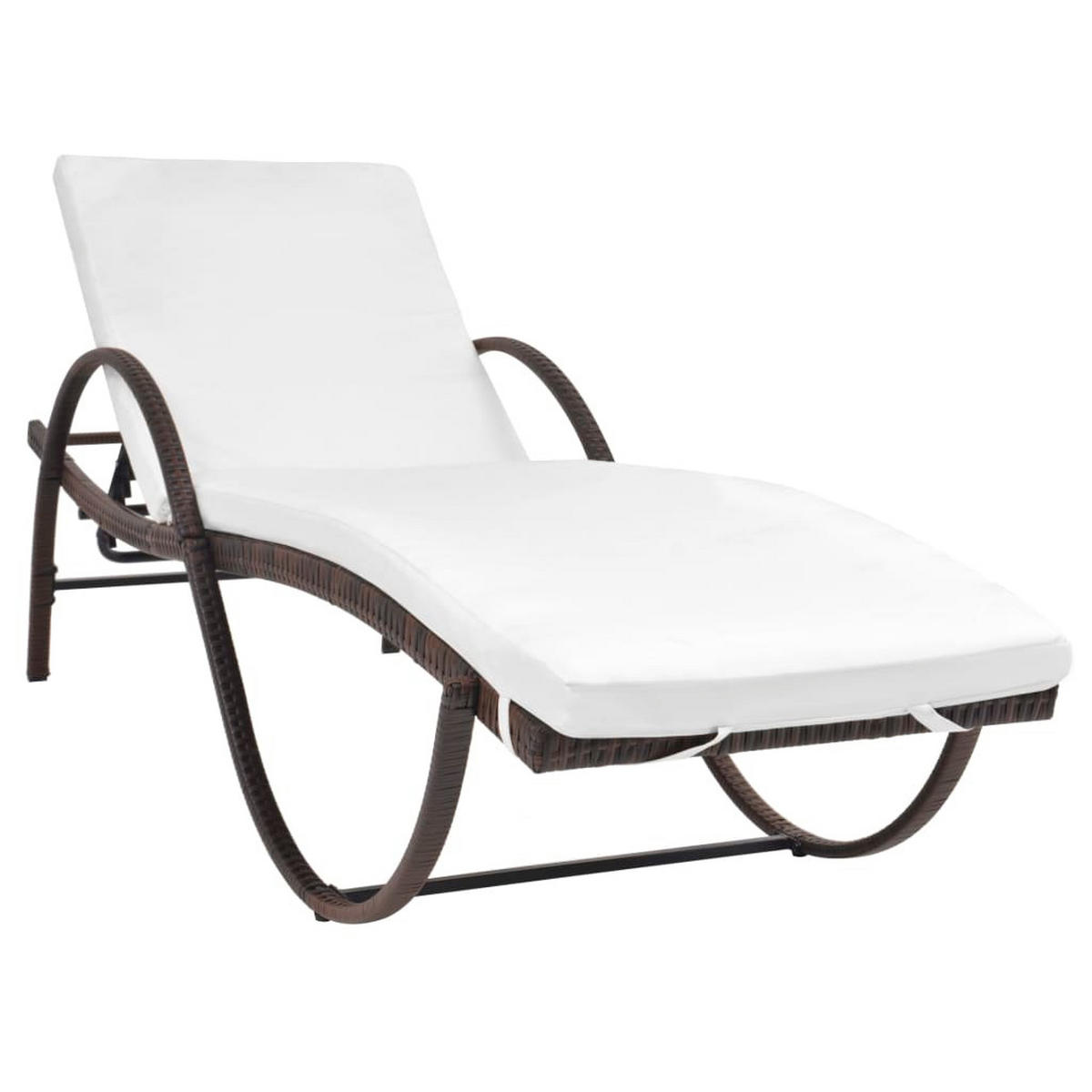 SONNENLIEGEN 2 Stk. mit Tisch Poly Rattan Braun - Braun, Kunststoff (64/56/193cm) - furnicato