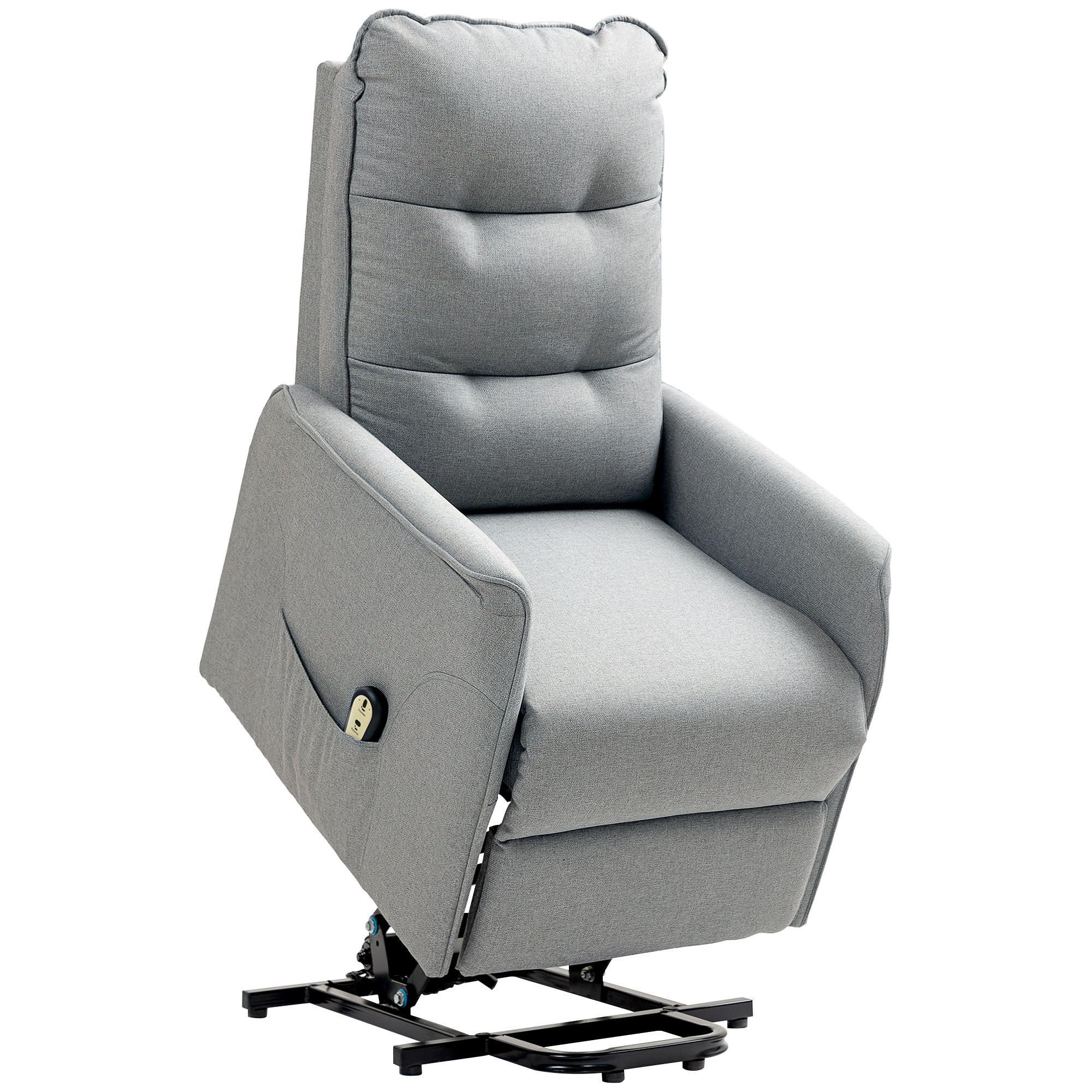 FERNSEHSESSEL mit Aufstehhilfe Elektrisch, bis 150kg, Grau - Grau, Metall (88/104/68cm) - HOMCOM