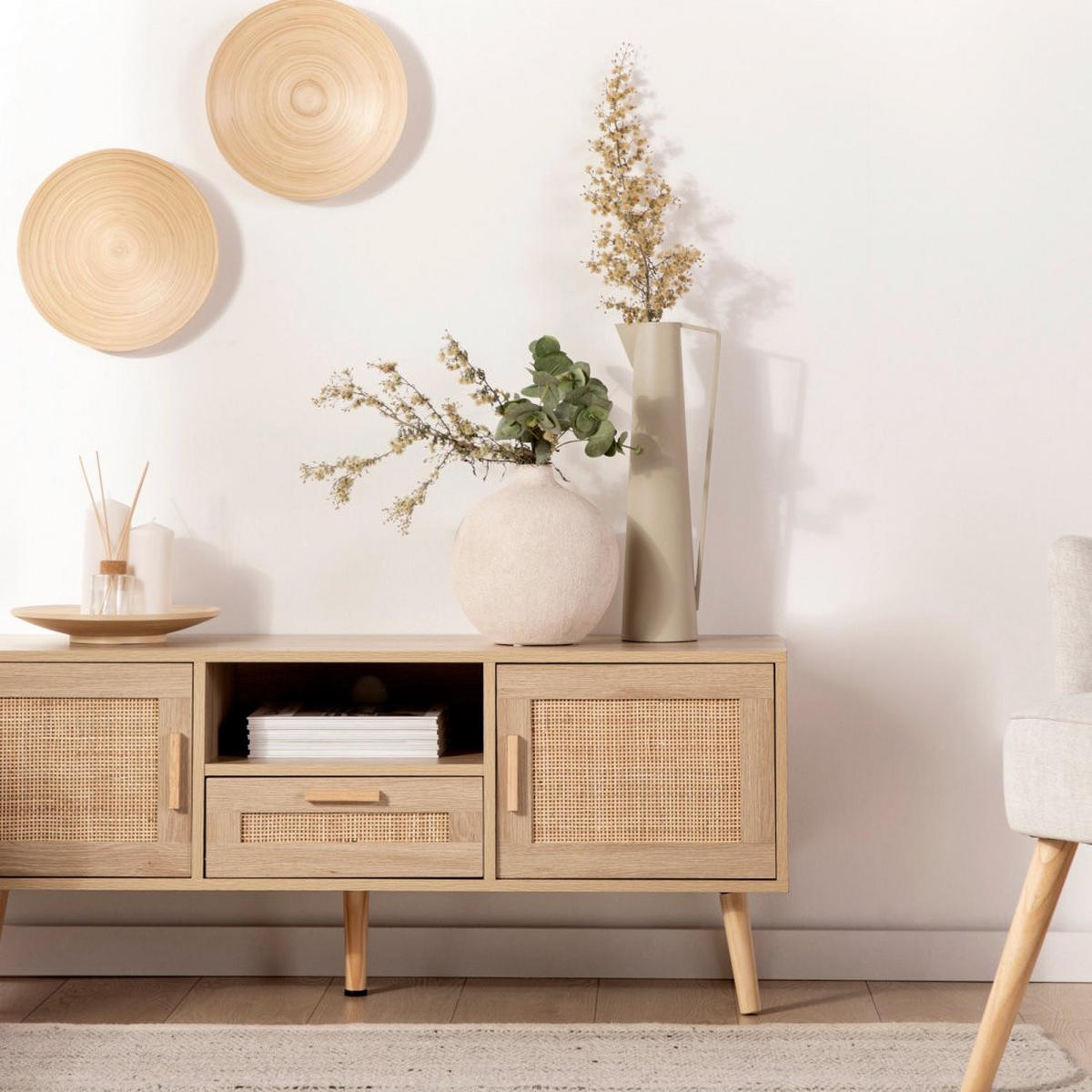 TV-ELEMENT Tahiti Natürlich 120 cm x 49 cm - Naturfarben, Holzwerkstoff (120/49/40cm)