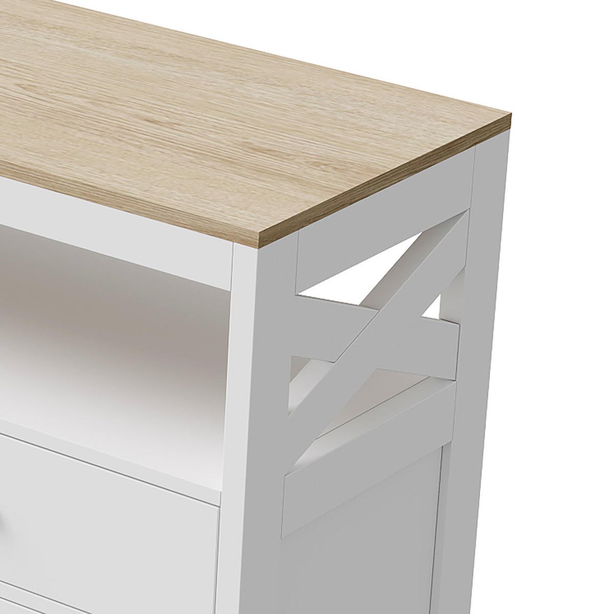 SIDEBOARD Modern mit 4 Türen & 2 Schubladen 140/40/105 cm Weiß/Eiche - Weiß, Holzwerkstoff (140/105/40cm) - Creahappy