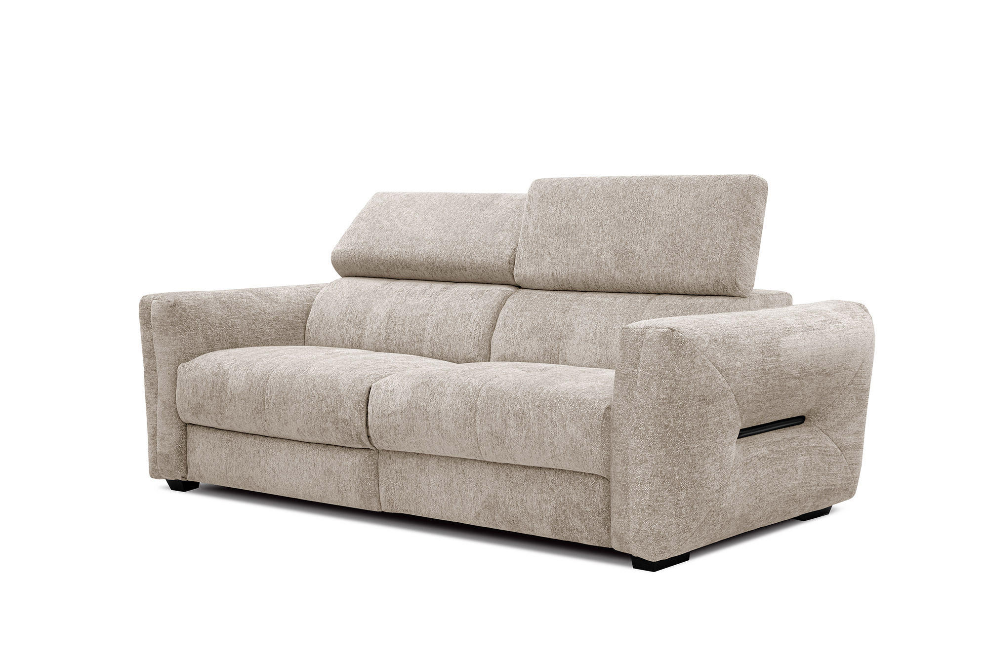 SOFA CALVERA 3-Sitzer mit 1 Relaxfunktion, ecru - Ecru, Holzwerkstoff/Textil (204/79/106cm) - Courtois Laville
