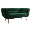 SOFA Bal 2 - Smaragdgrün/Naturfarben, Holz/Textil (142/75/74cm) - MIRJAN24