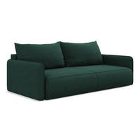3-SITZER SOFA mit Schlaffunktion Strukturstoff Stoff Grün - Dunkelgrün/Schwarz, Kunststoff/Textil (216/86/105cm) - Makamii