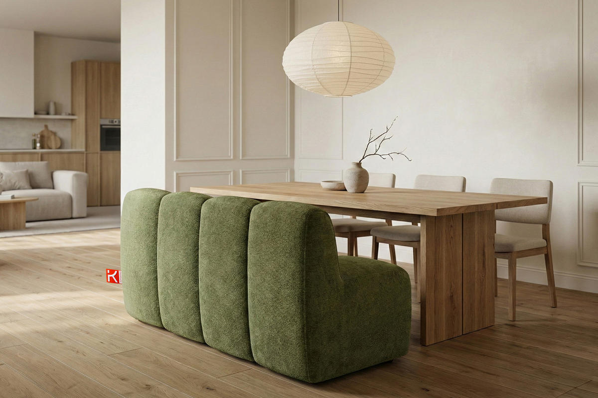 ESSZIMMERBANK BRESCO, Olivgrün - Olivgrün, Holz/Holzwerkstoff (163/80/72cm) - KONSIMO®