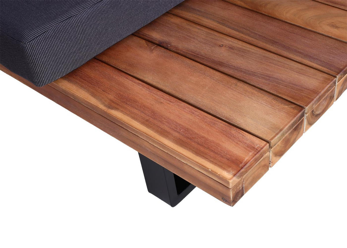 GARTEN-GARNITUR Braun Polster Dunkelgrau - Braun, Holz - PROREGAL