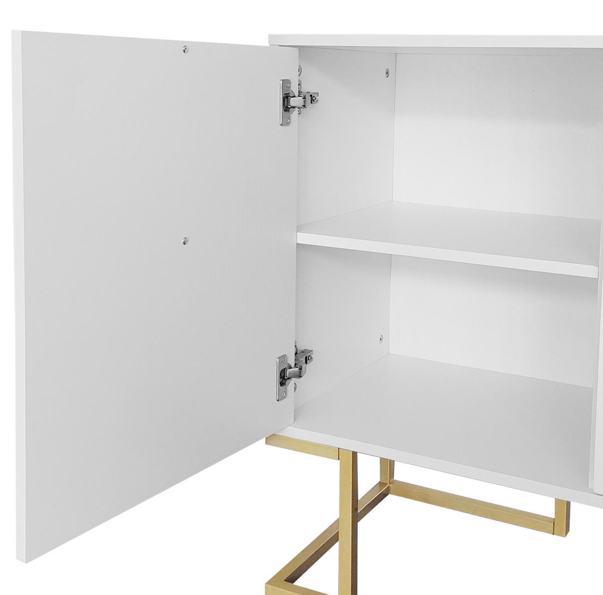 SIDEBOARD 3-türig mit verstellbaren Regalböden MDF White - Weiß, Holzwerkstoff (138/80.5/40cm) - Meubliv