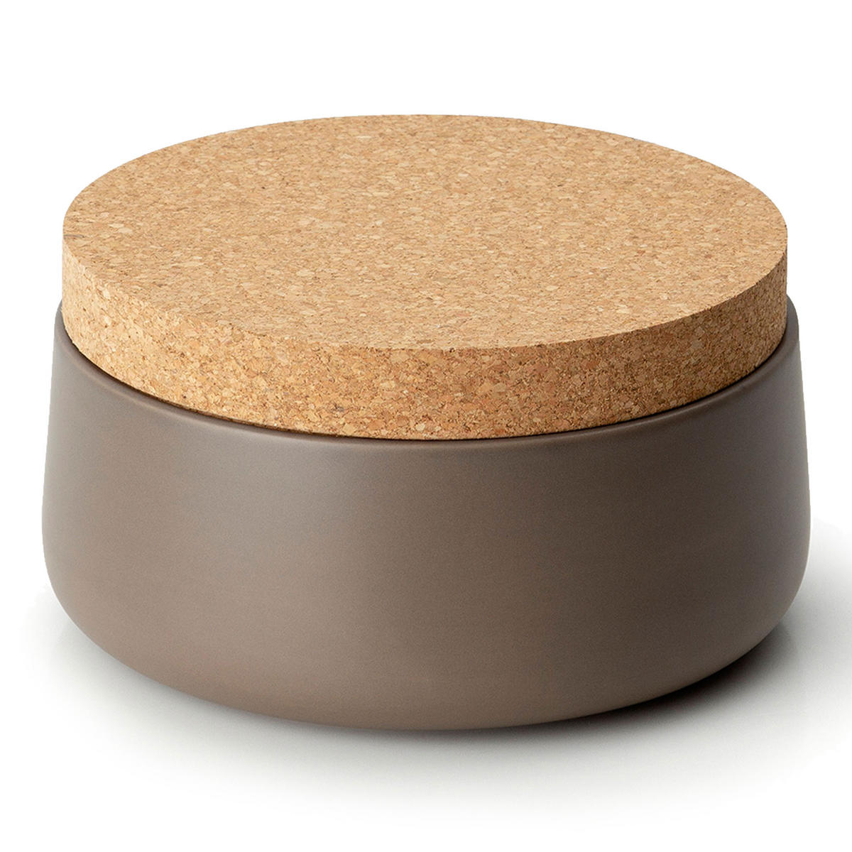 KERAMIKDOSE mit Korkdeckel, Matt Taupe, Ø 20 x 12 cm - Beige, Keramik (20/11/20cm) - Continenta