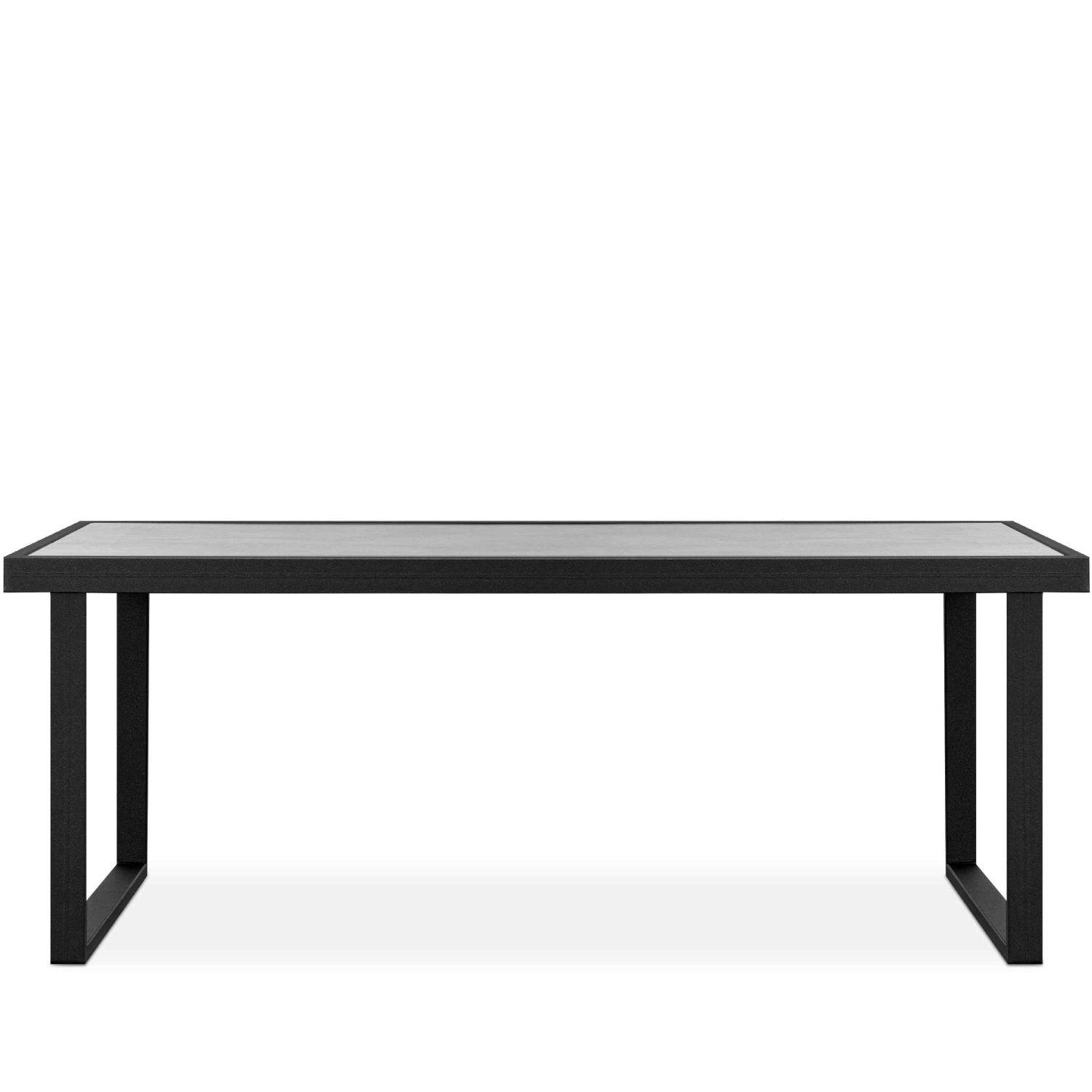 GARTENTISCH FRENA ,Schwarz - Schwarz, Keramik/Metall (65/118/45cm) - KONSIMO®