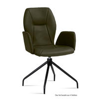 ARMLEHNSTUHL drehbar (6er-Set) Dorett 58x92x60 Schwarz/Khaki - Dunkelgrün/Schwarz, Kunststoff (60/92/58cm) - 58aufmkessel