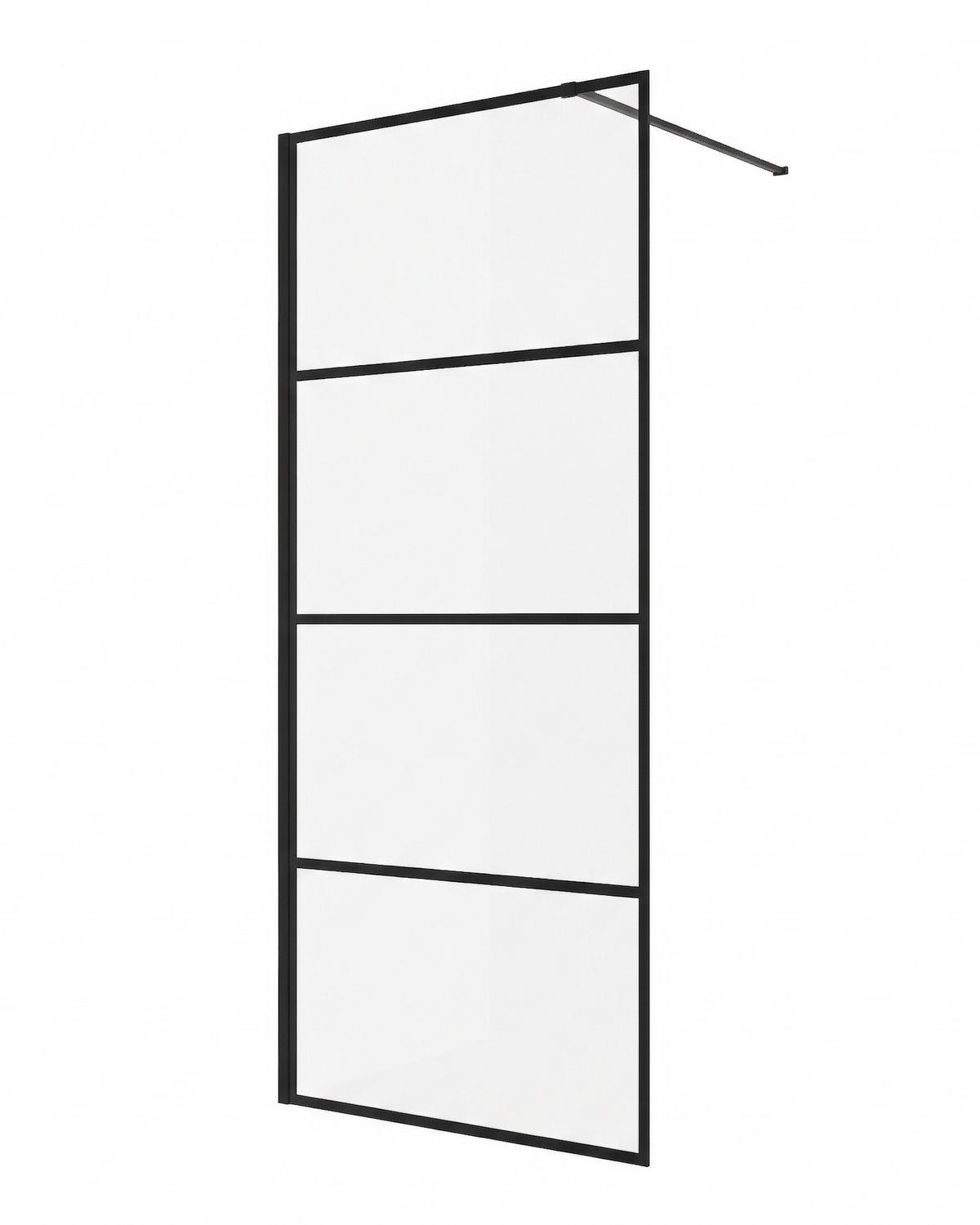 DUSCHWAND Essos - 70 x 200 cm - Schwarz - Walk-In Duschabtrennung aus Sicherheitsglas - Schwarz, Glas (70/200cm) - Badplaats