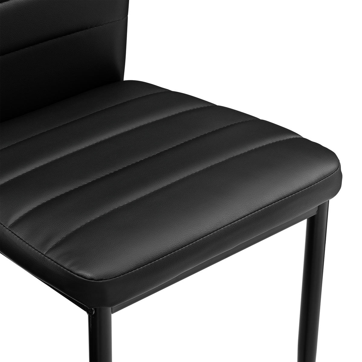 ESSZIMMERSTUHL Lidköping 6er Set - Schwarz, Leder (43/96/52cm) - [en.casa]