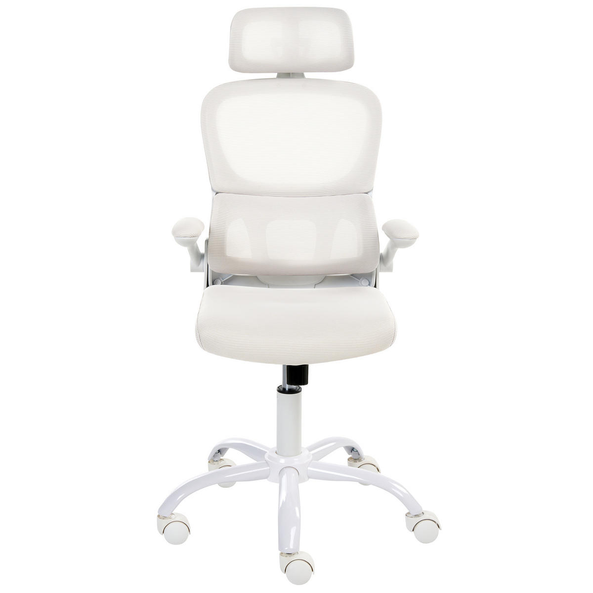 SCAUN DE BIROU alb Solis - alb, material textil (60/121/60cm) - Beliani