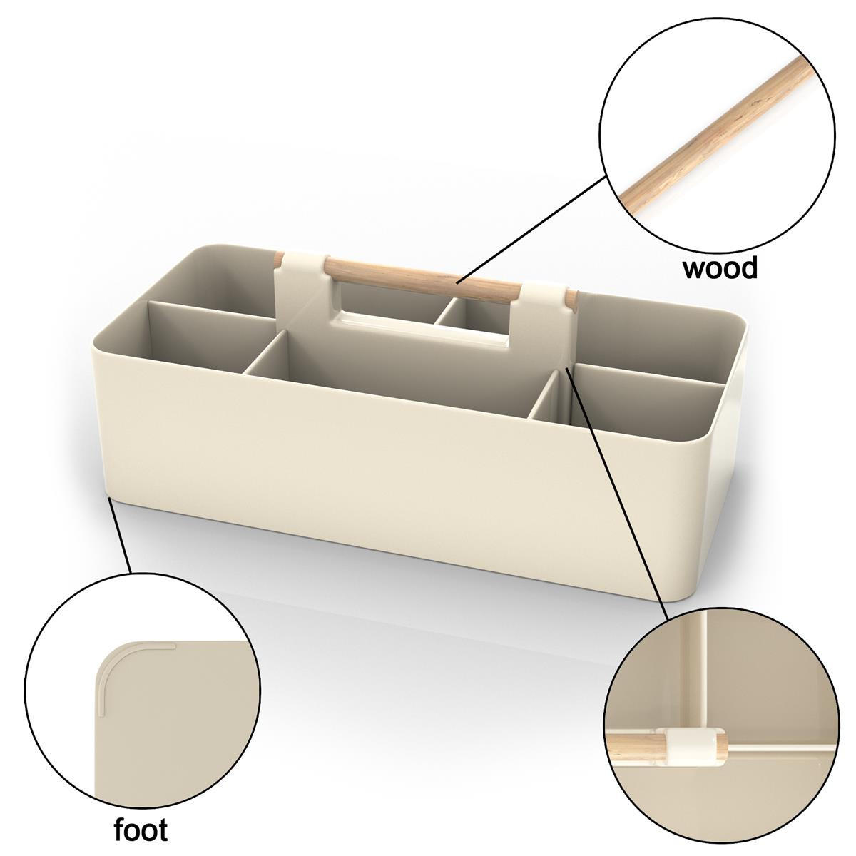 MAKE-UP-ORGANIZER 32/15.5/8 cm (Beige) - Grün, Kunststoff (15.5/8/32cm) - Intirilife